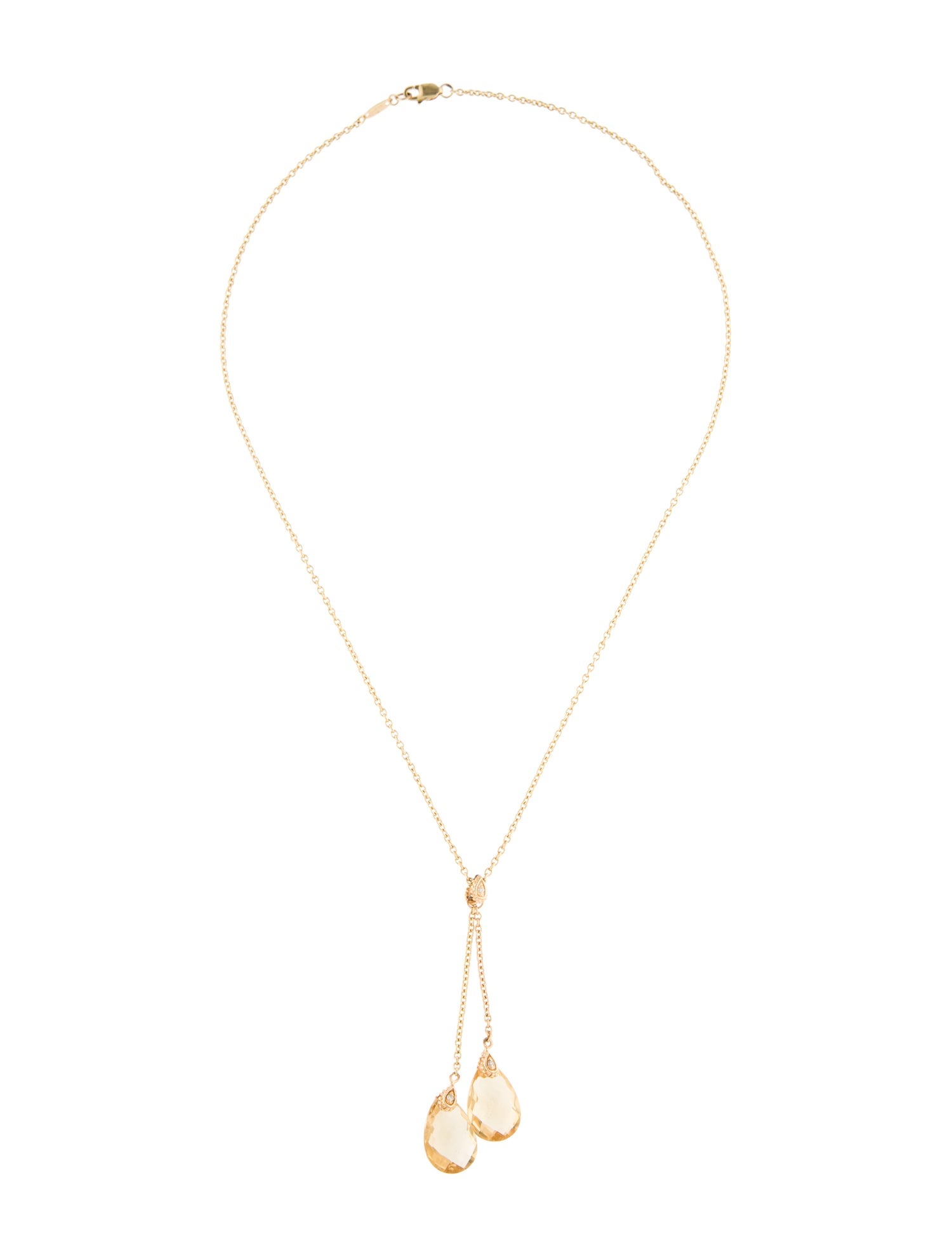 Necklace Zoe B 14K Citrine & Diamond Lavalier Necklace